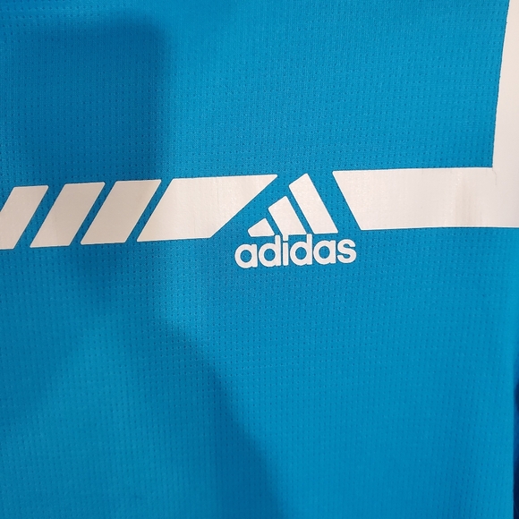 Adidas Mens Golf Polo Climachill Technology 2XL DriFit Blue With White Stripe - Picture 4 of 13